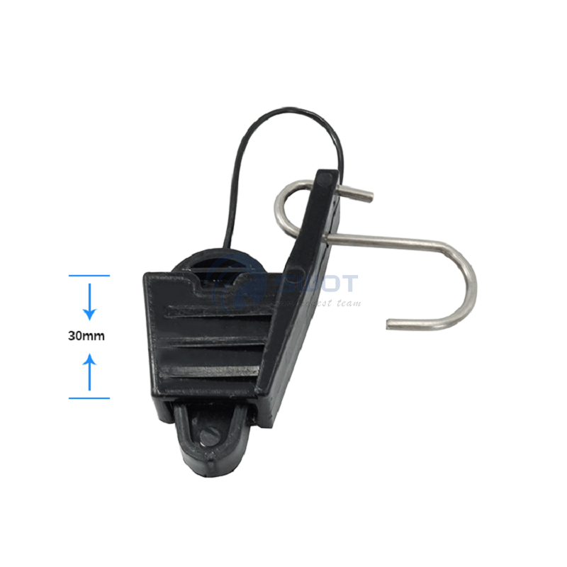 Plastic drop wedge clamp for flat fo drop cable